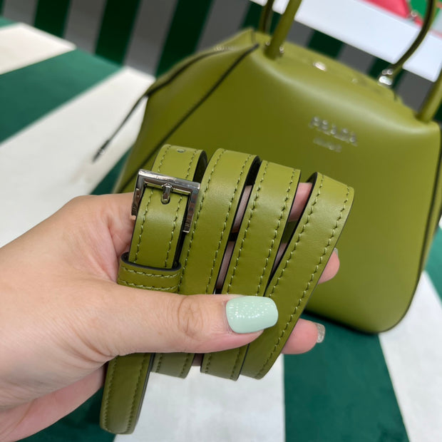 Full leather green 22fw show handbag/crossbody bag (large)