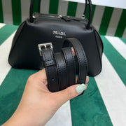 Full leather black 22fw show handbag/crossbody bag