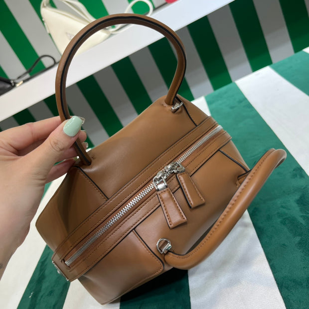 Full leather brown 22fw show handbag/crossbody bag (large)