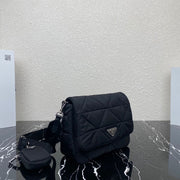 Black soft-lined Re-Nylon shoulder bag