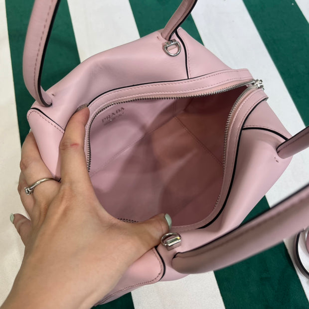 Full leather Pink 22fw show handbag/crossbody bag (large)