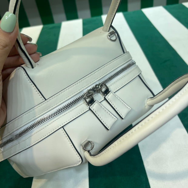 Full leather white 22fw show handbag/crossbody bag (large)