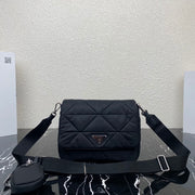 Black soft-lined Re-Nylon shoulder bag