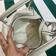 Full leather white 22fw show handbag/crossbody bag (large)