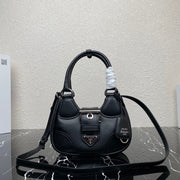 French lambskin black Moon Bag underarm crescent bag Classic retro