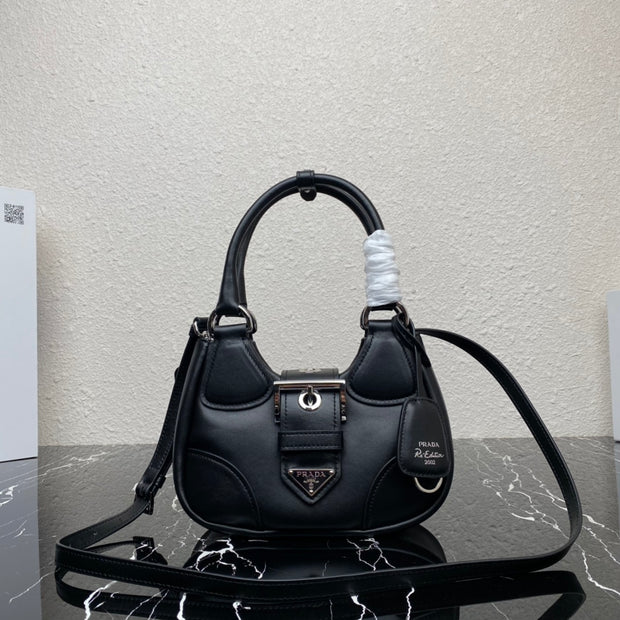French lambskin black Moon Bag underarm crescent bag Classic retro
