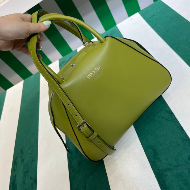 Full leather green 22fw show handbag/crossbody bag (large)