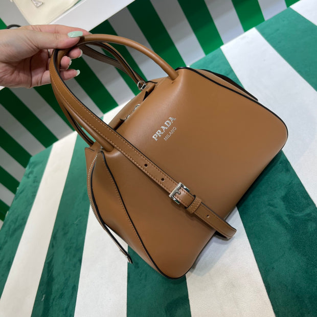 Full leather brown 22fw show handbag/crossbody bag (large)