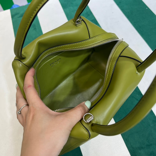 Full leather green 22fw show handbag/crossbody bag (large)