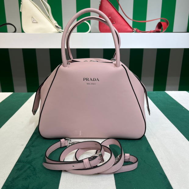 Full leather Pink 22fw show handbag/crossbody bag (large)