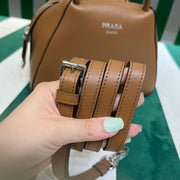 Full leather brown 22fw show handbag/crossbody bag (large)