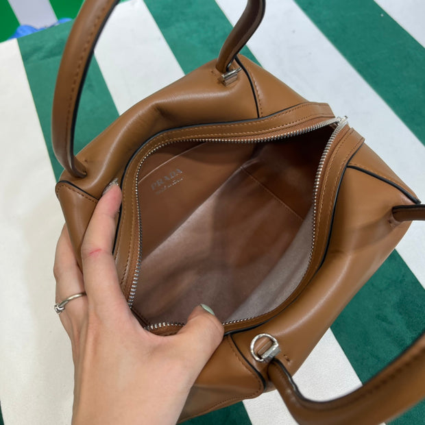 Full leather brown 22fw show handbag/crossbody bag (large)