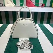 Full leather white 22fw show handbag/crossbody bag (large)