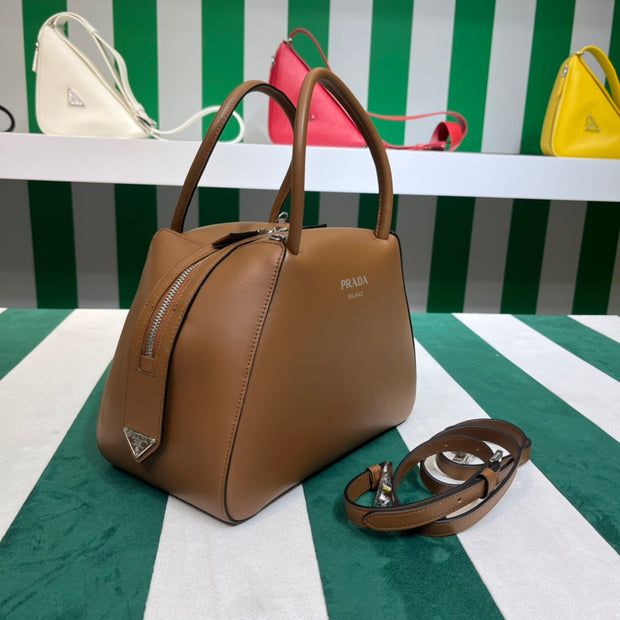 Full leather brown 22fw show handbag/crossbody bag (large)