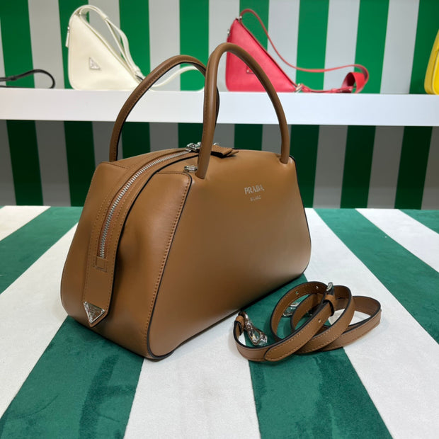 Full leather brown 22fw show handbag/crossbody bag