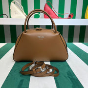 Full leather brown 22fw show handbag/crossbody bag